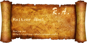 Reitzer Ábel névjegykártya